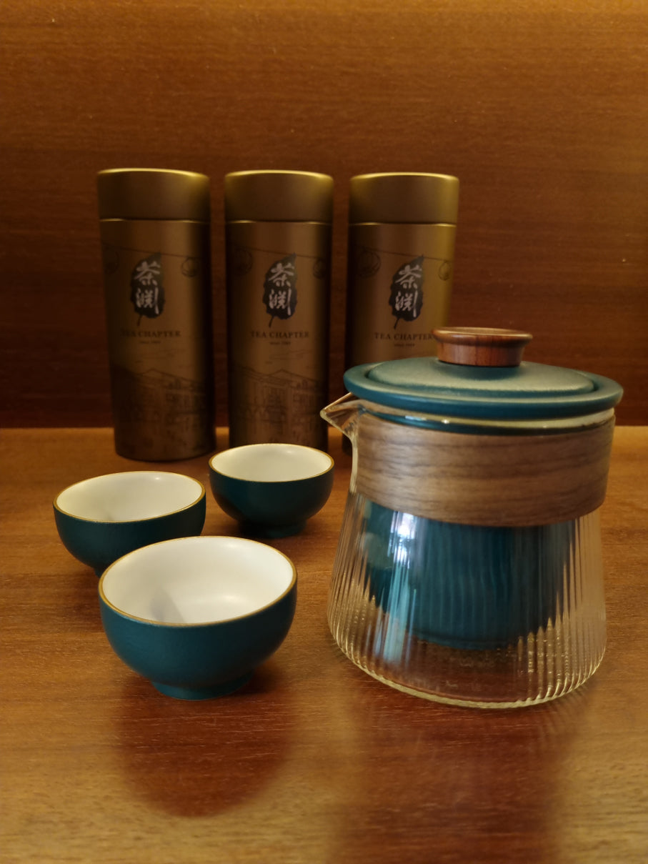Fluted Glass Travel Tea Set